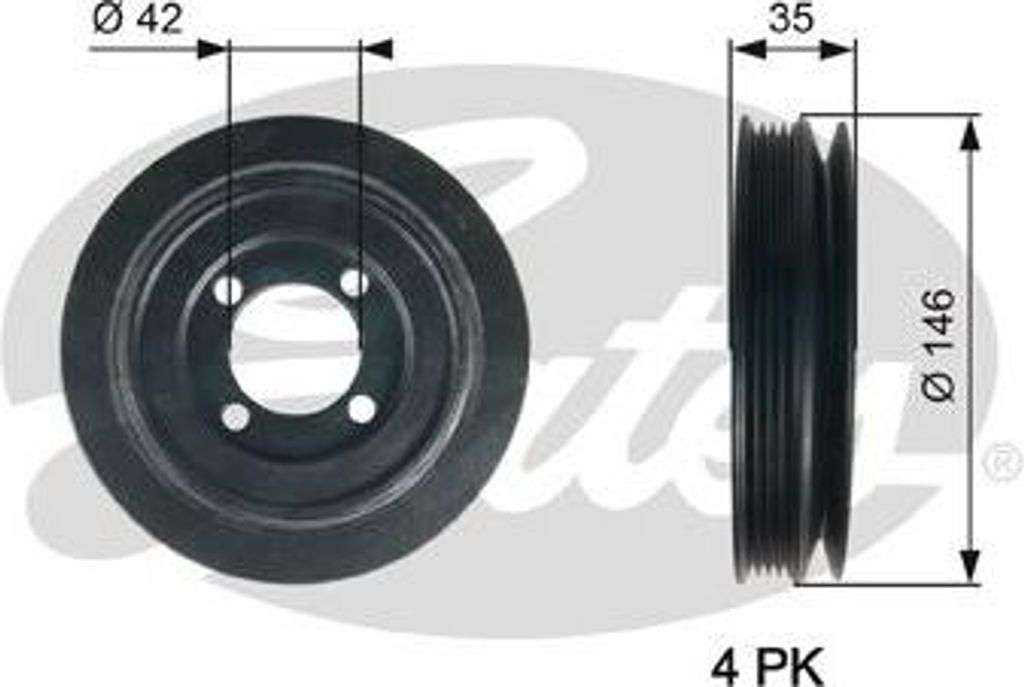GATES TVD1115 Riemenscheibe, Kurbelwelle OE 5614427 kompatibel mit Astra G