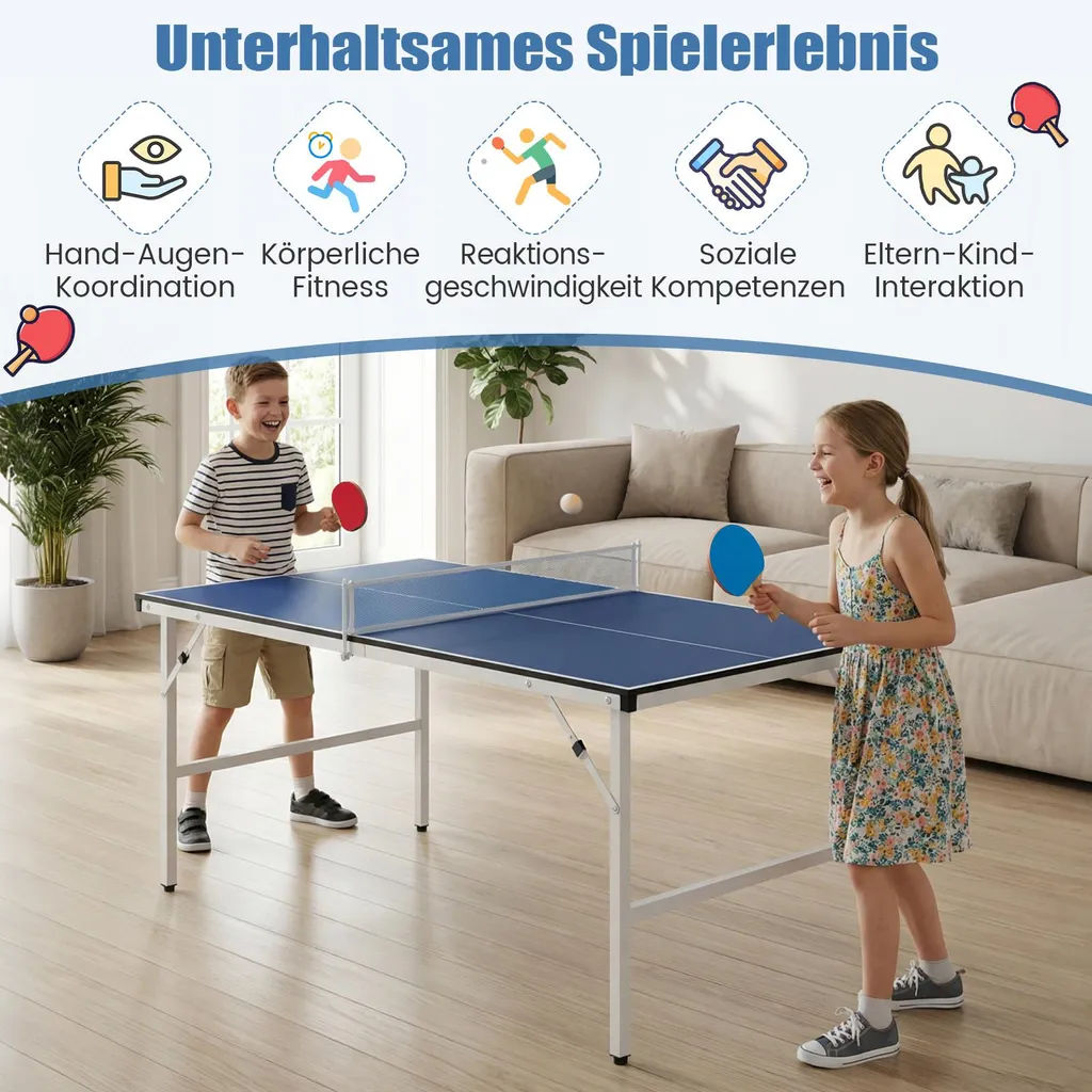 Table de ping-pong gain de place avec accessoires de jeu inclus - 3
