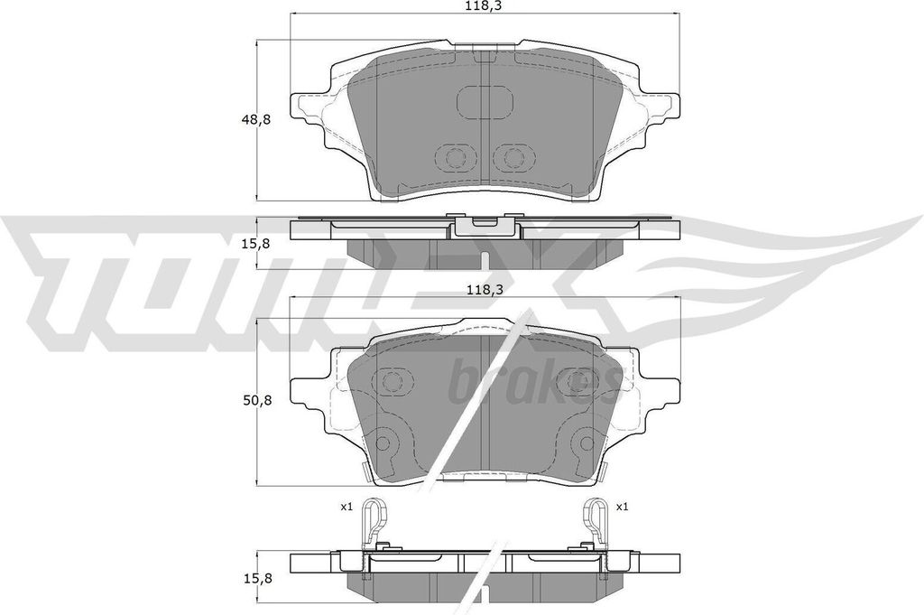 TOMEX brakes Bremsbeläge Satz Hinten Bremsklötze für TOYOTA Corolla XII Kombi (E210) TX 19-83