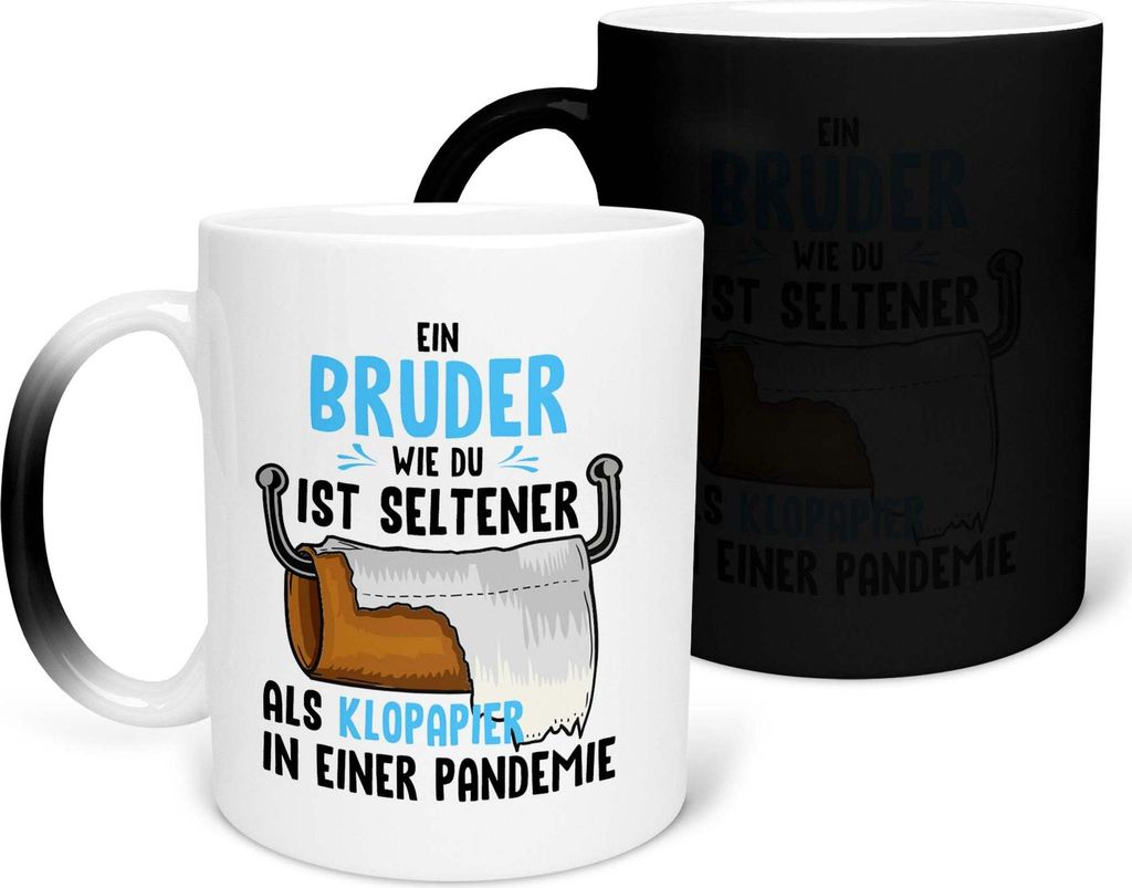 22Feels Zaubertasse Bruder Geschenk Geburtstag Weihnachten Geschwister Jungs Männer Haferl Teenager Bruderherz Geschenkidee Kaffeetasse Farbwechsel