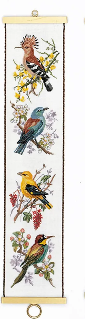 Broderie point de croix oiseau huppe Eva Rosenstand kit complet 14x65