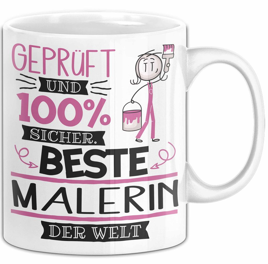 Beste Malerin Der Welt Tasse Geschenk für Eine Malerin Und Sicher Geschenkidee Geburtstag Weihnachten (Weiß)