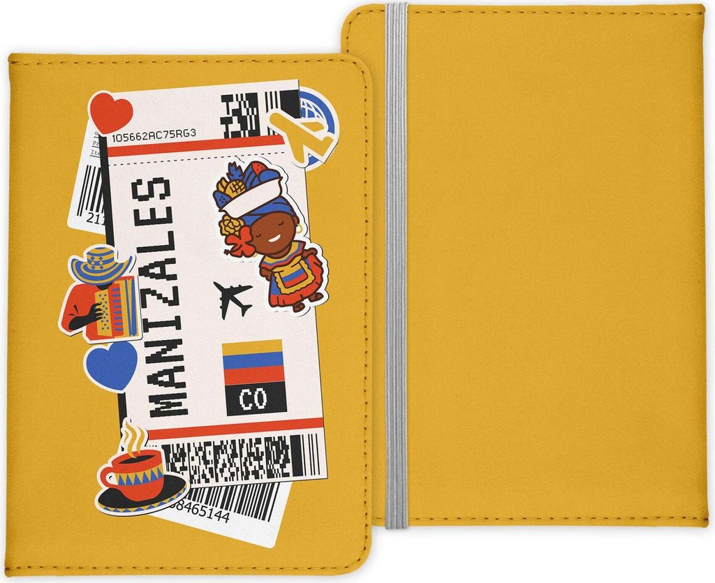 22Feels Manizales Souvenir Reisepasshülle Organizer Reisen Gadgets Kolumbien Südamerika Urlaub Kunst-Leder Etui Cover Frauen Männer Kinder
