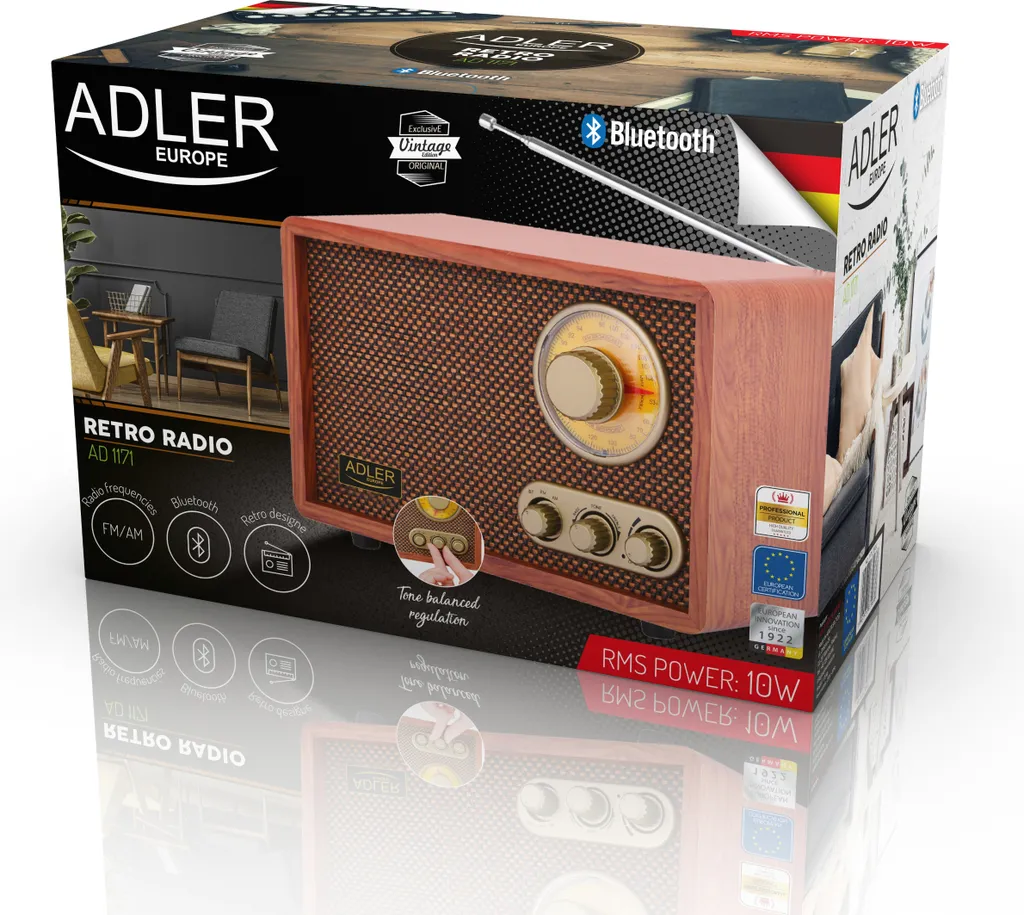 Radio de cuisine Bluetooth Adler AD 1171 : ambiance musicale et vintage