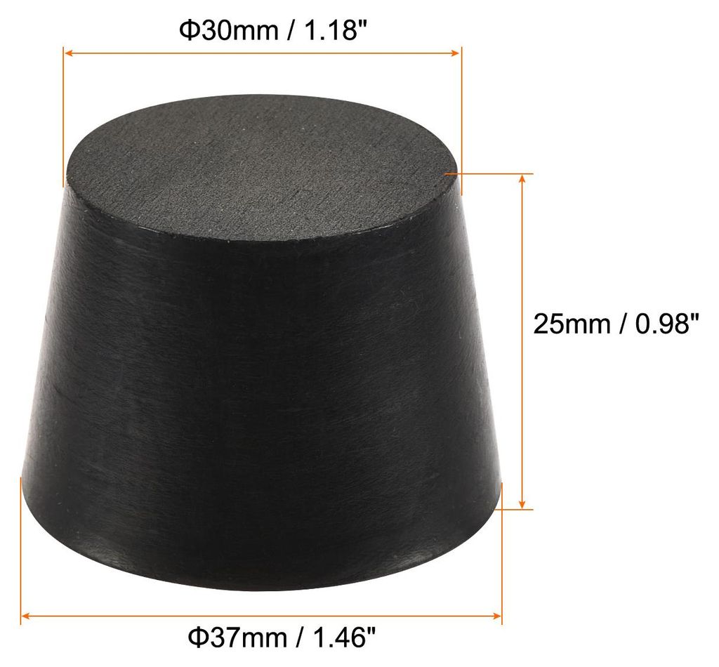 5Stš¹ck Konische Gummikappe 5mm zu 37mm fš¹r Labor Zuhause Schwarz
