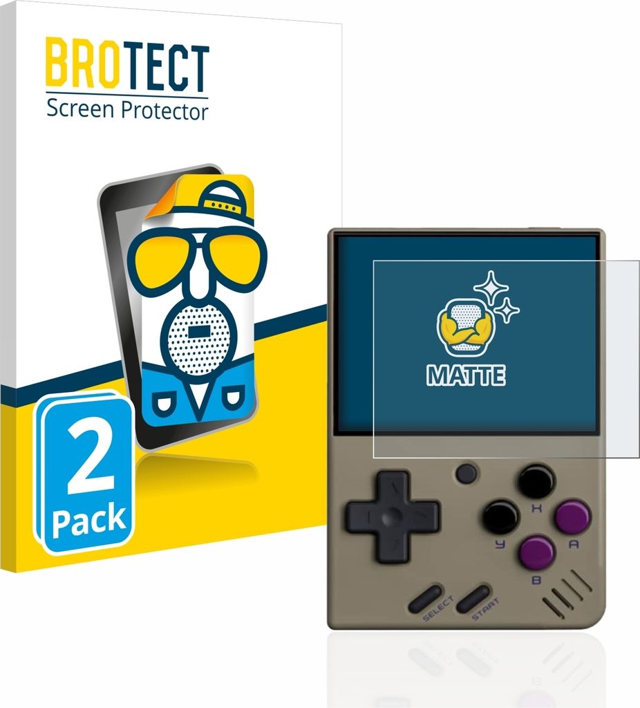 2x BROTECT Schutzfolie für Miyoo Mini V2 Displayschutz Displayschutzfolie Folie Matt Entspiegelungsfolie