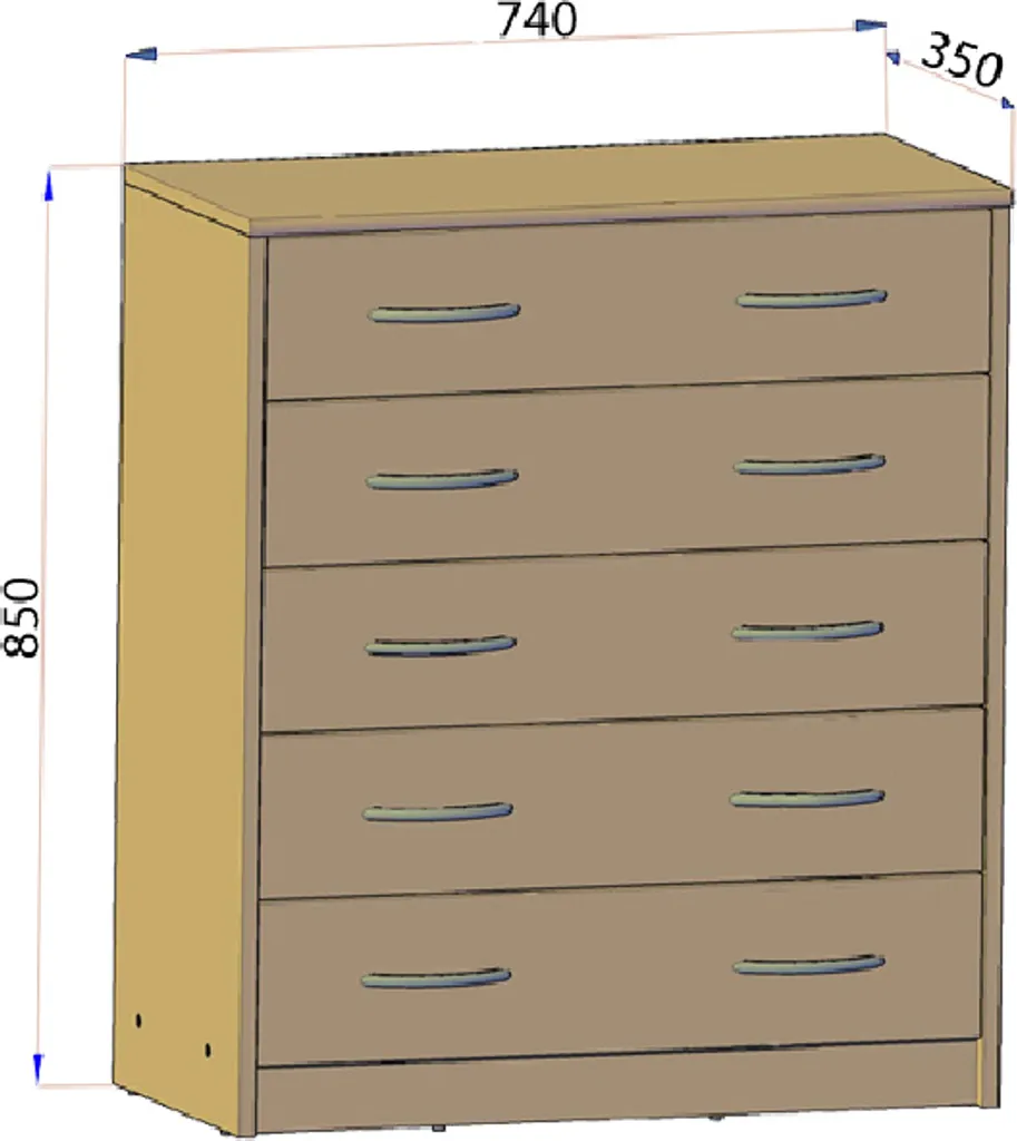 Commode bois chêne sonoma IBOJA, finitions soignées et look épuré - 3