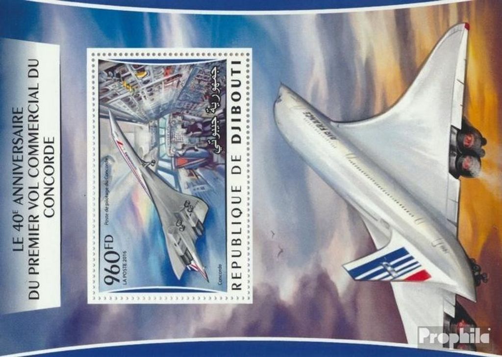 Briefmarken Dschibuti 2016 Mi Block 220 (kompl. Ausg.) postfrisch Concorde