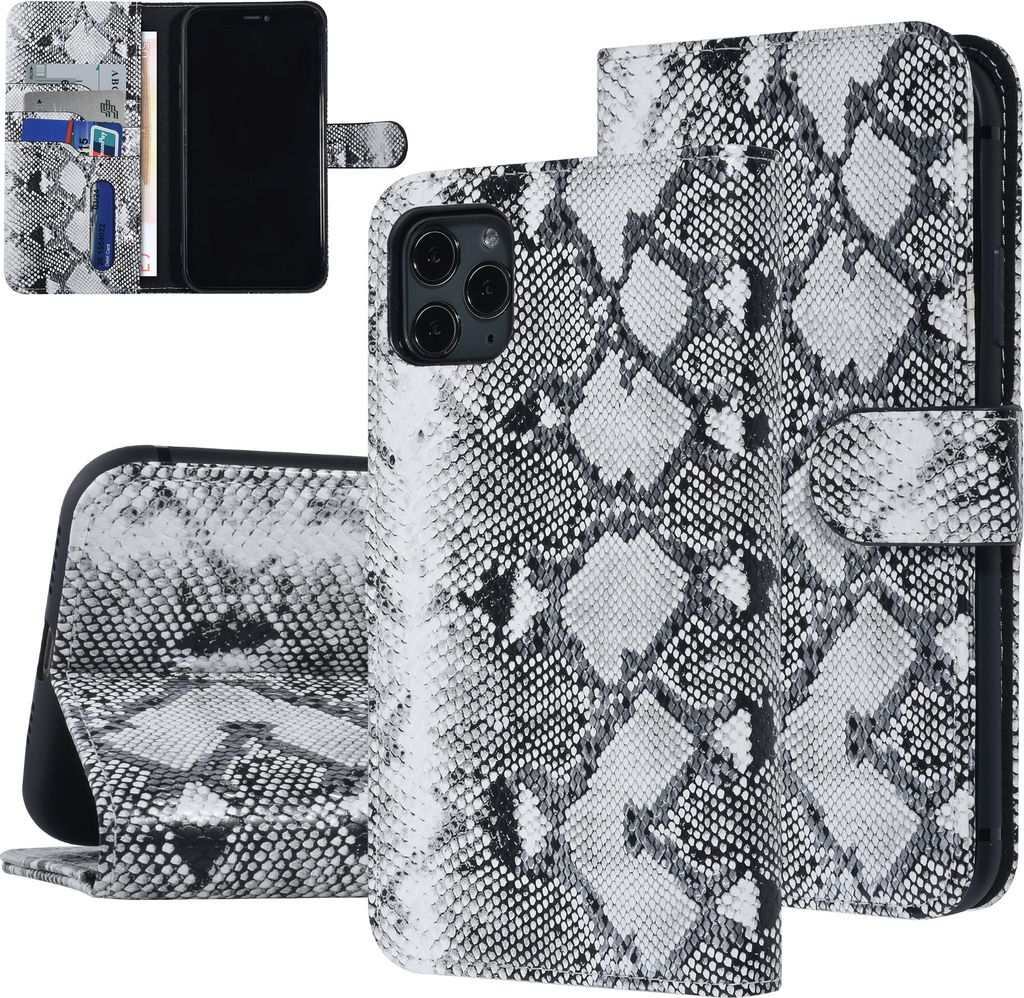 UNIQ Accessory Apple iPhone 11 Pro Max Black and White Snakeskin Book type case
