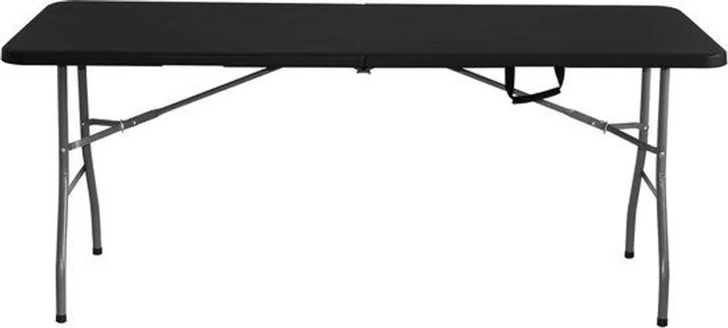 Table pliante 180 x 74 x 74 cm noire pour jardin et terrasse - Modèle XL