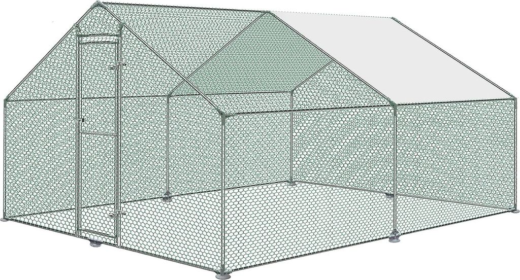 ACXIN Hühnerstall Käfige Kleintierstall 3 x 4 x2 m - Freilaufgehege mit PE Dach für Geflügel, Kaninchen, Kleine Haustiere, Hunde (3 x 4 x 2 m)