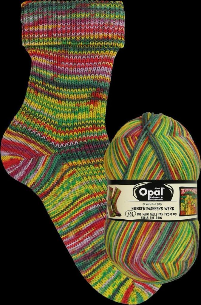 Opal Hundertwasser Edition 4,100g/425m 75% Schurwolle/25% Polyamid 4-fädige Pullover/Sockenwolle 692 The Rain falls...