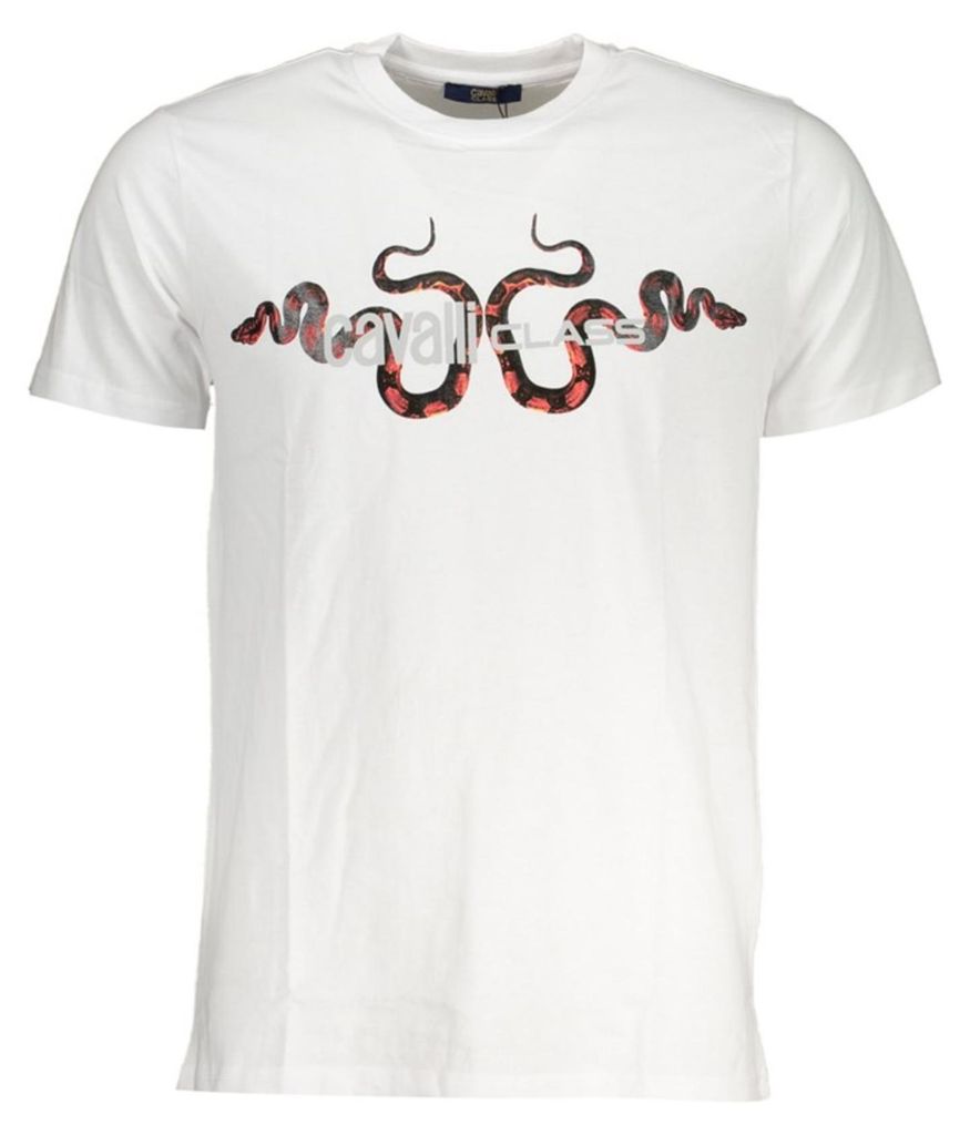 Cavalli Class Herren T-Shirt Weiß QXT63GJD060_BI00053 : Größe - XL Größe: XL