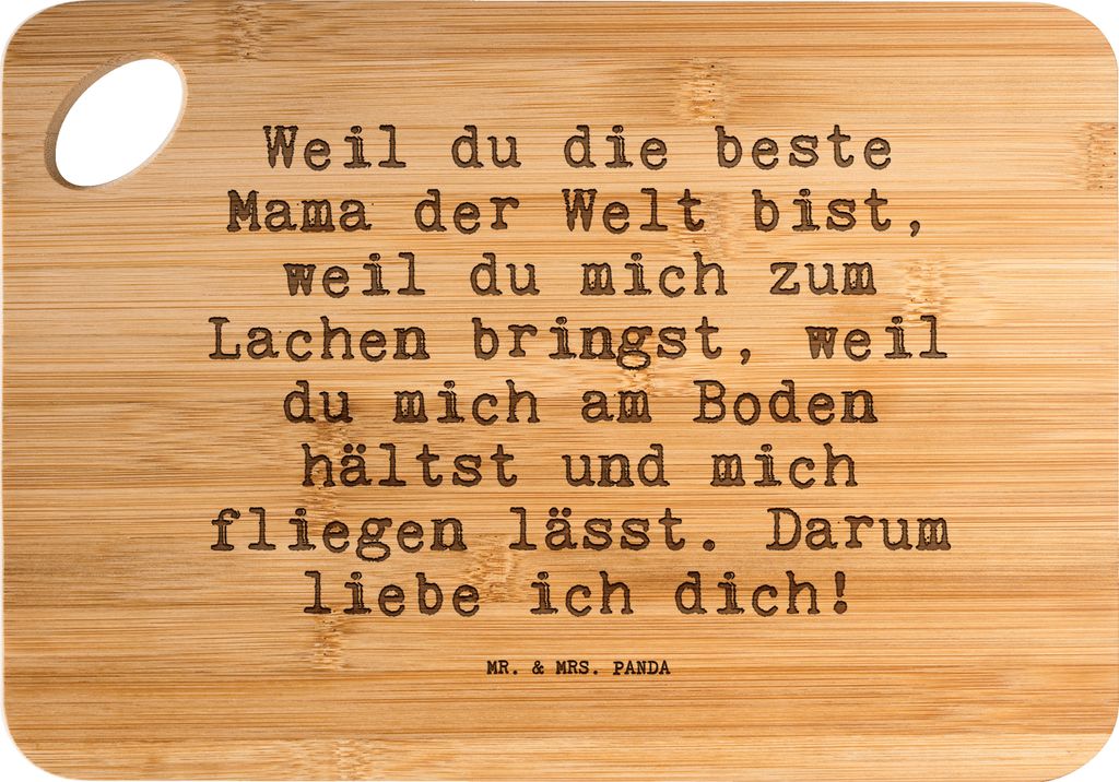 Mr. & Mrs. Panda Holzbrett Weil du die beste... - Transparent - Geschenk, Schneidebrett, Sprüche, Liebe, Mutter, Danke Mama, holzschneidebrett, Ha...