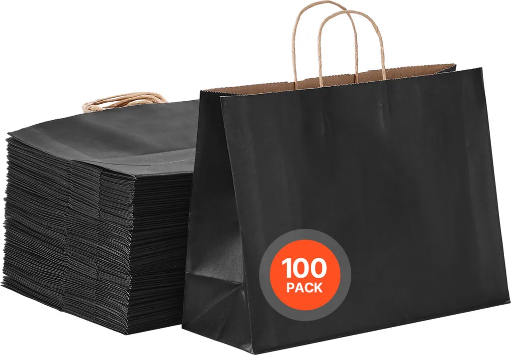 Grands sacs papier pour mariage et événements - Lot de 100 sacs avec anse