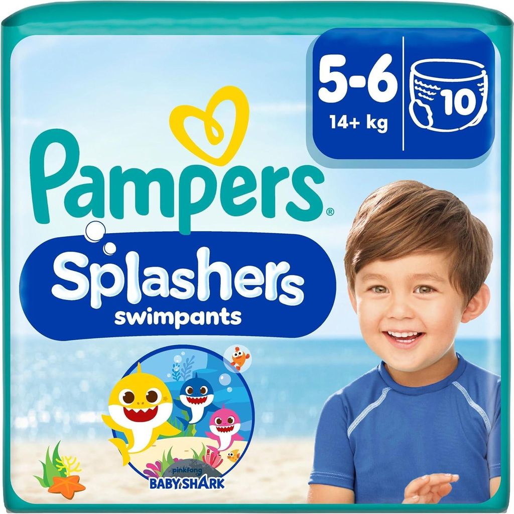 Pampers Schwimmwindeln Splashers Größe 5 - 6 Tragepack 10 Produktbild 