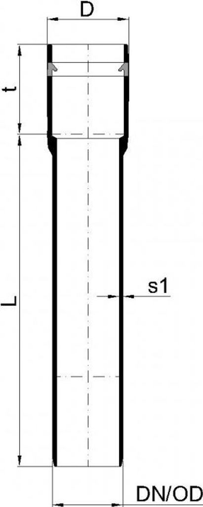 A technical drawing of a pipe fitting with dimensions labeled.