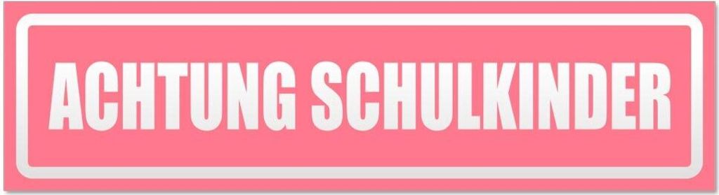 Kiwistar - Autoaufkleber - Hellrosa - 30 x 8 cm - Achtung Schulkinder invertiert - Hinweis Aufkleber Sticker für Auto, Kfz, Fahrrad, PKW, LKW