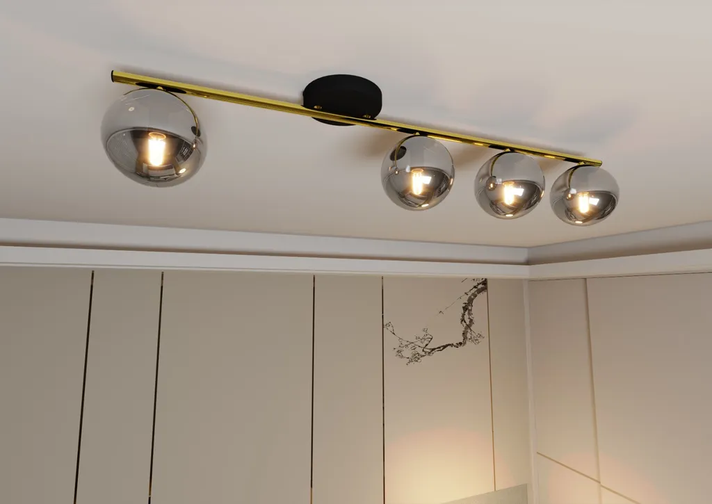 Plafonnier 4xE14 finition graphite MONZA, luminaire chic et robuste - 5