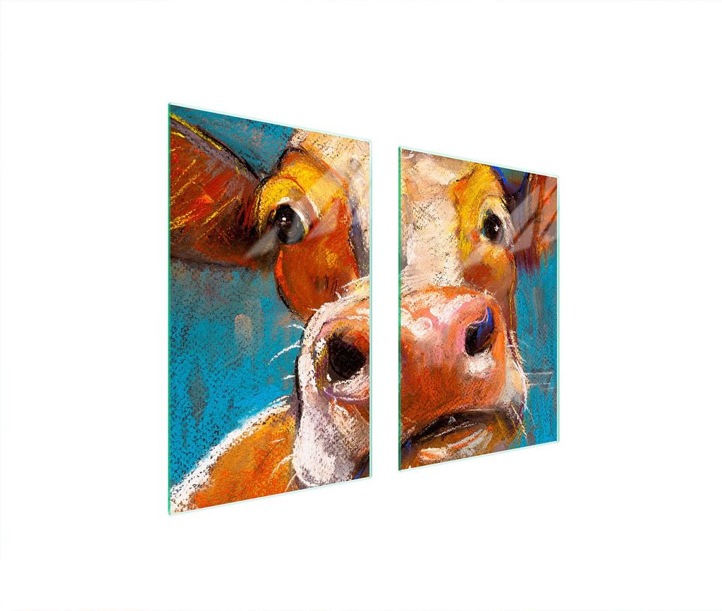 Glasschutzplatte Für Küche 65X52 Cow