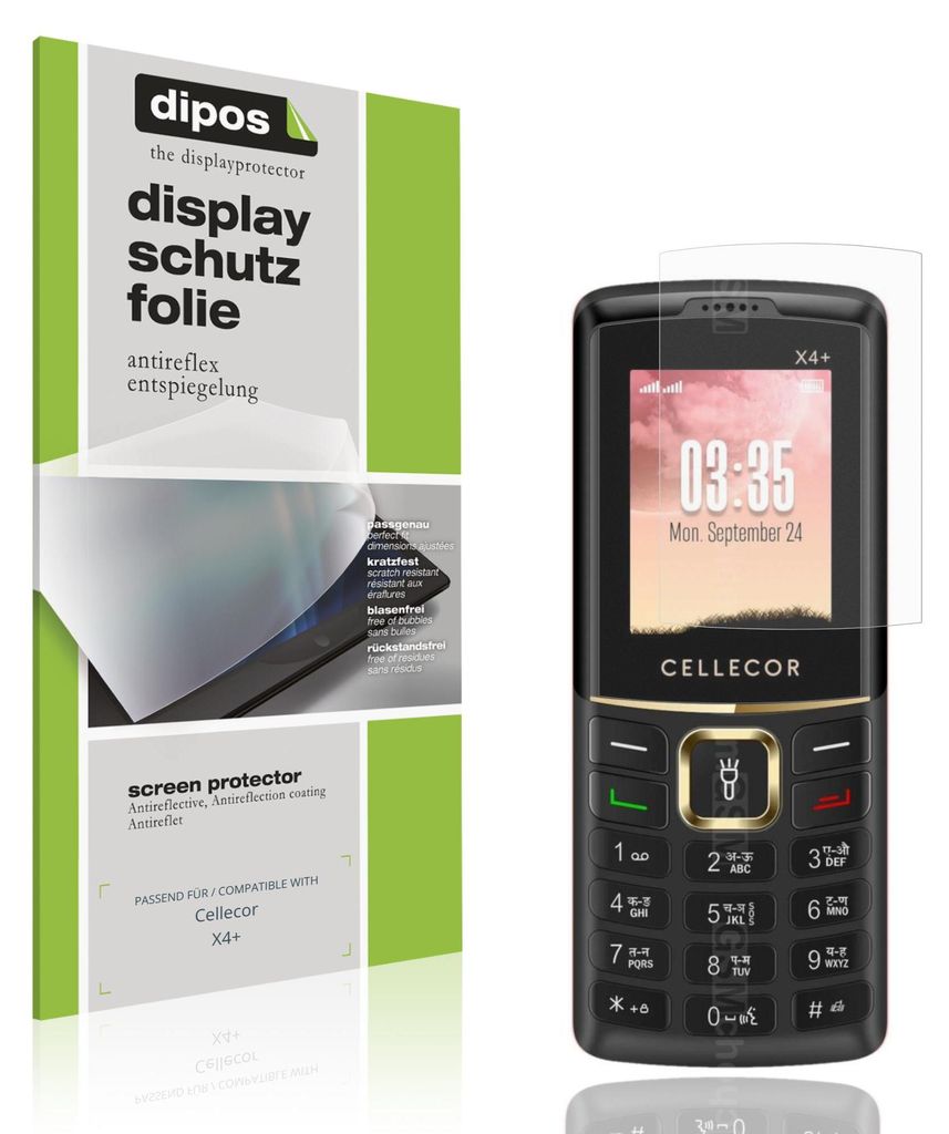 4x Schutzfolie für Cellecor X4+ matt Displayschutzfolie Folie Display Schutz dipos