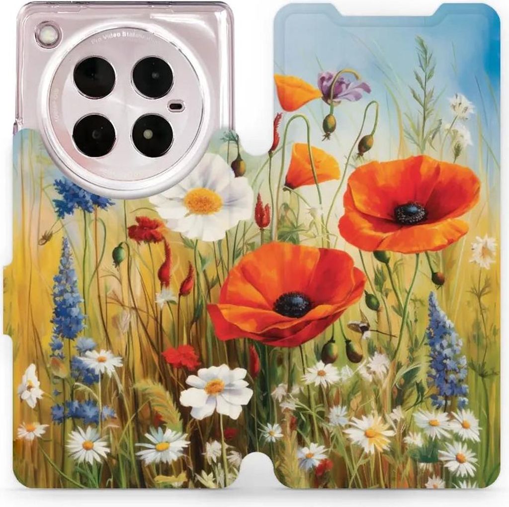 Handyhülle mit klappe für Infinix Zero 40 5G, Mobiwear Book, Wiesenblumen