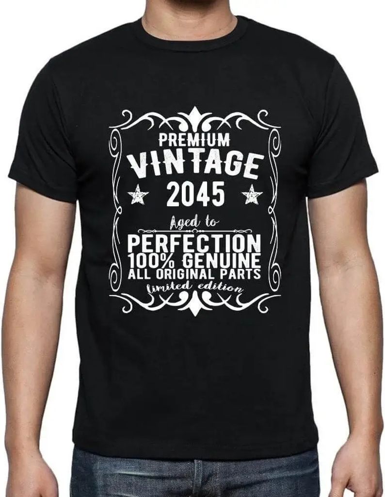 Herren Grafik T-Shirt Alle Originalteile bis zur Perfektion gealtert 2045 – All Original Parts Aged to Perfection 2045 – Öko-Verantwortlich Vi...