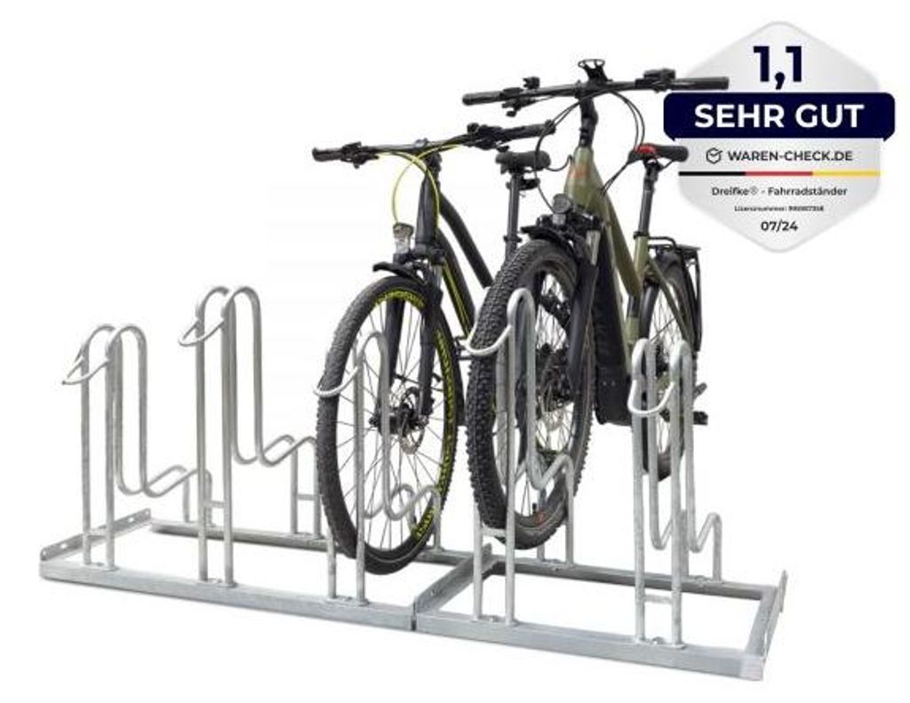 Dreifke Standparker Wyk | Umknickschutz durch hohe Einstellbügel | Fahrradst... für 5 Fahrräder