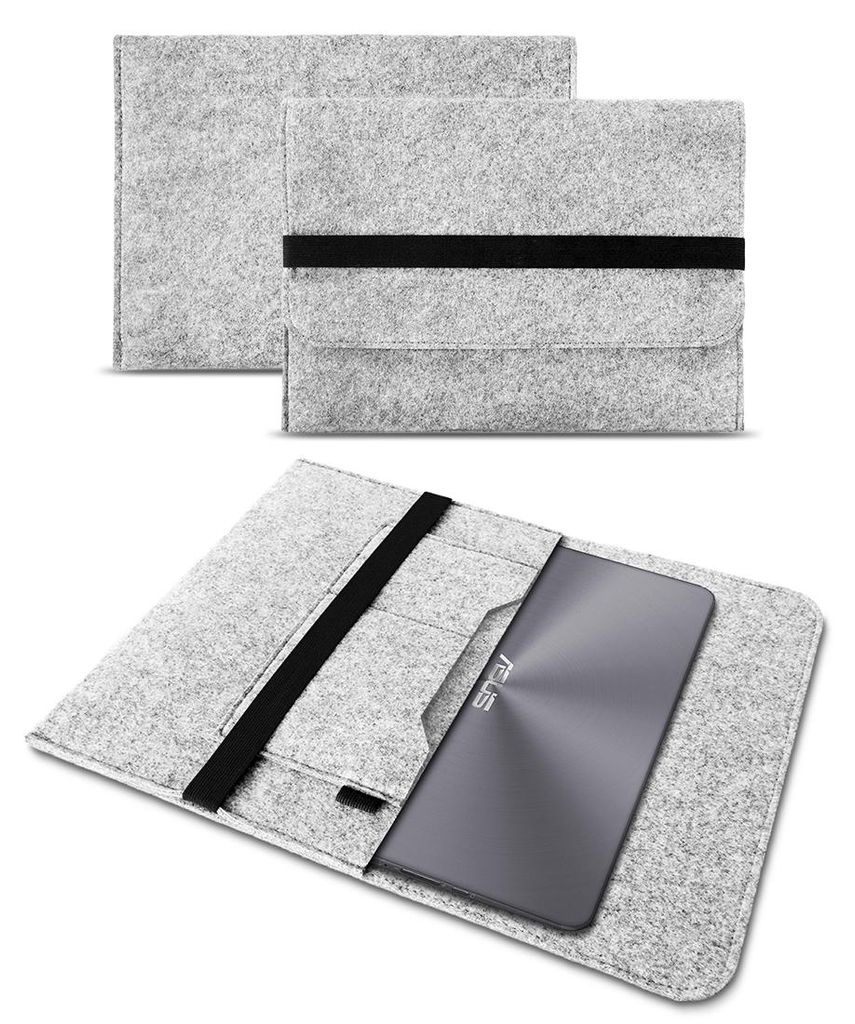 Sleeve Hülle für ASUS ZenBook Duo 14 Tasche Filz Notebook Case SchutzhülleFarbe Filz Sleeve:Hell Grau