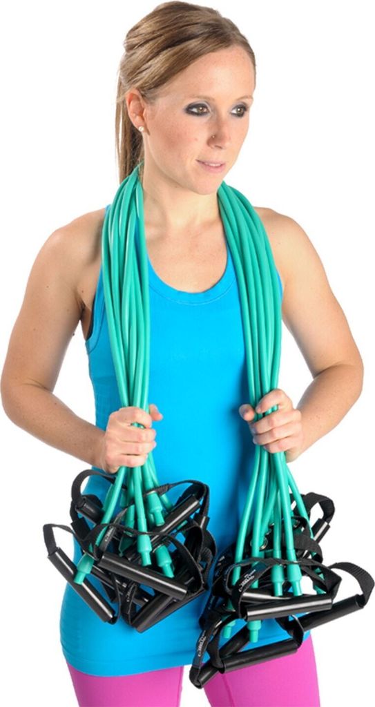Dittmann Basic Fitnessband 10er Set, grün, mittlere Stärke, 122 cm Länge, farbkodiert