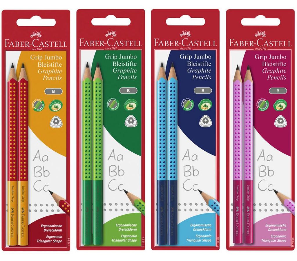 Faber-Castell 111993, B, Różne kolory, Trójkątny, Blister, Zdjęcie produktu 