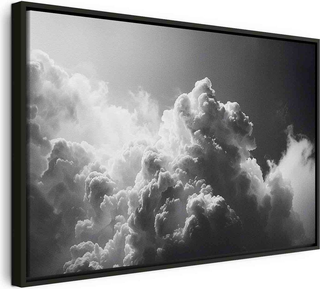 Italienischer Leinwand Leinwandbild - Extraordinary Phenomenon: The Sun Illuminating Dark Clouds 60x40 cm Muster b-H-10045-b-a