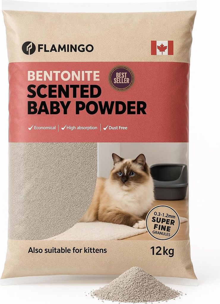 Flamingo Bentonitowy żwirek dla kota z talkiem 12 kg, jeden Zdjęcie produktu 