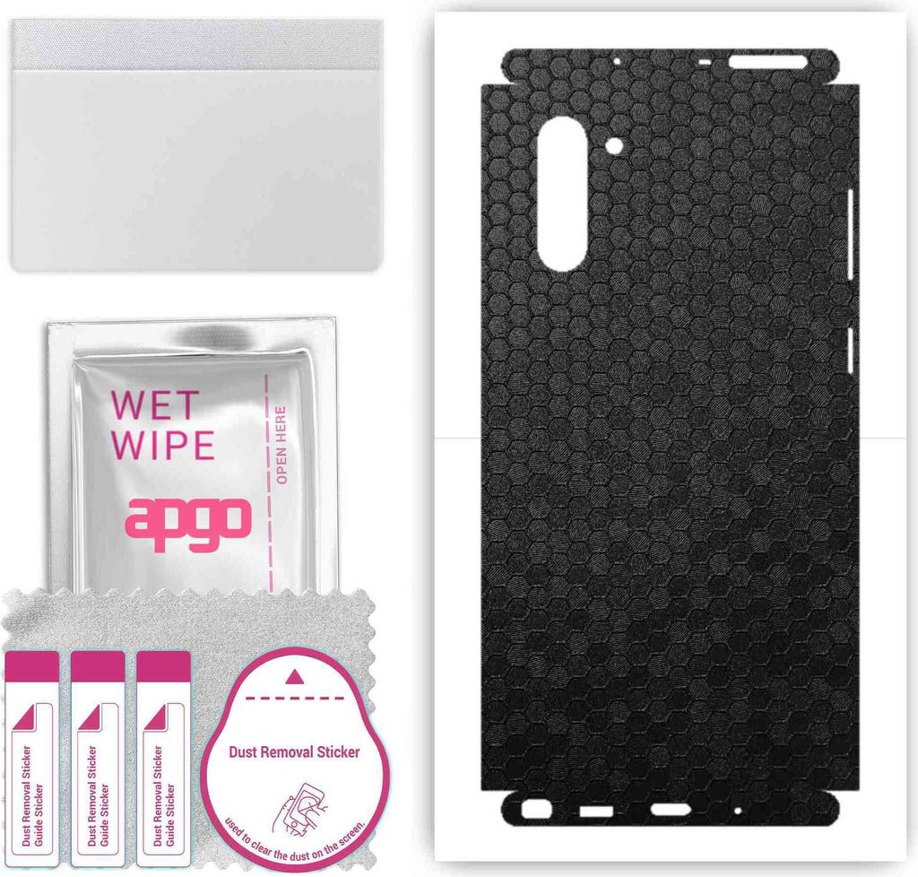 apgo Rückseite + Seiten Schutzfolie, Skin, kompatibel mit Samsung Galaxy Note 10, Hinten Displayschutzfolie aus Vinylfolie, kratzfest, einfache Mo...