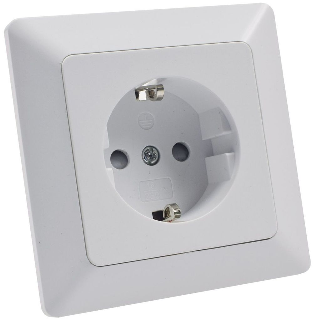 Presa MILOS con contatto di terra, bianco opaco 250V~/ 16A, Immagine del prodotto 