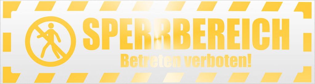 Kiwistar Sperrbereich betreten gestreift Magnetschild Schild magnetisch - 60cm Gelb - reflektierend - Magnetfolie für Auto PKW Kfz