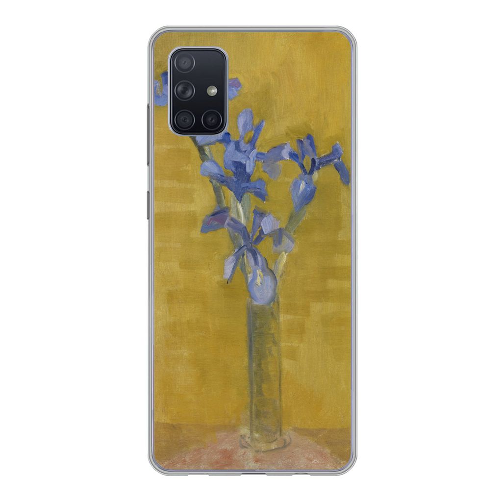 MuchoWow Handyhülle Schutzhülle Hülle für Samsung Galaxy A71 Schwertlilien - Piet Mondrian - Alte Meister Silikon Softcase Handy Hülle - Kar...