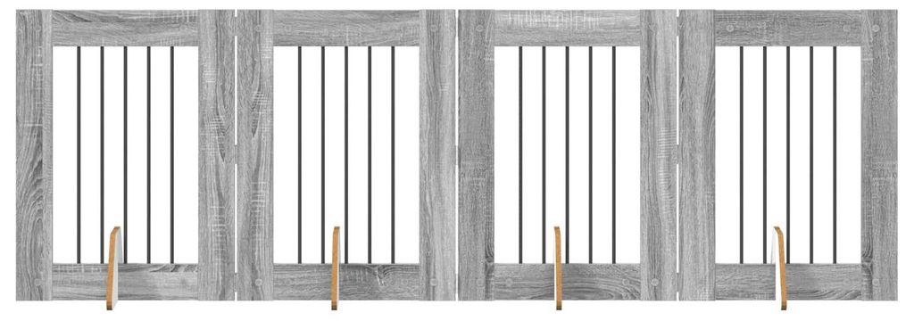 vidaXL Hundetor mit Ständern 4 pcs Graues Sonoma 60 x 80 cm