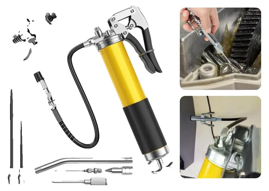 Pistolet à graisse robuste 18 pouces avec tuyau long pour mécanique