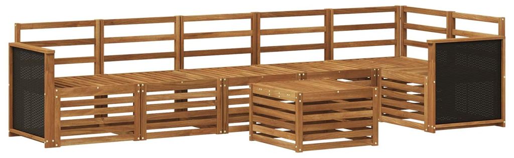 vidaXL Ecksofa Set 6 pcs Natur Massivholz Akazie
