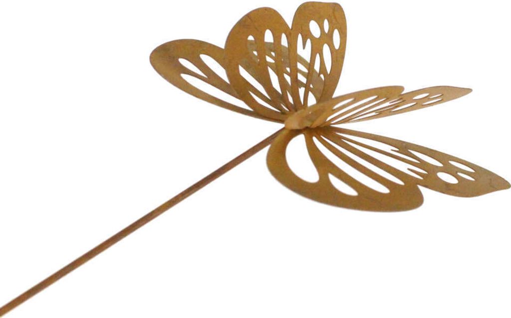 Stecker Schmetterling L30cm Metall rost Garten Deko Butterlfly Beet Pick Stab
