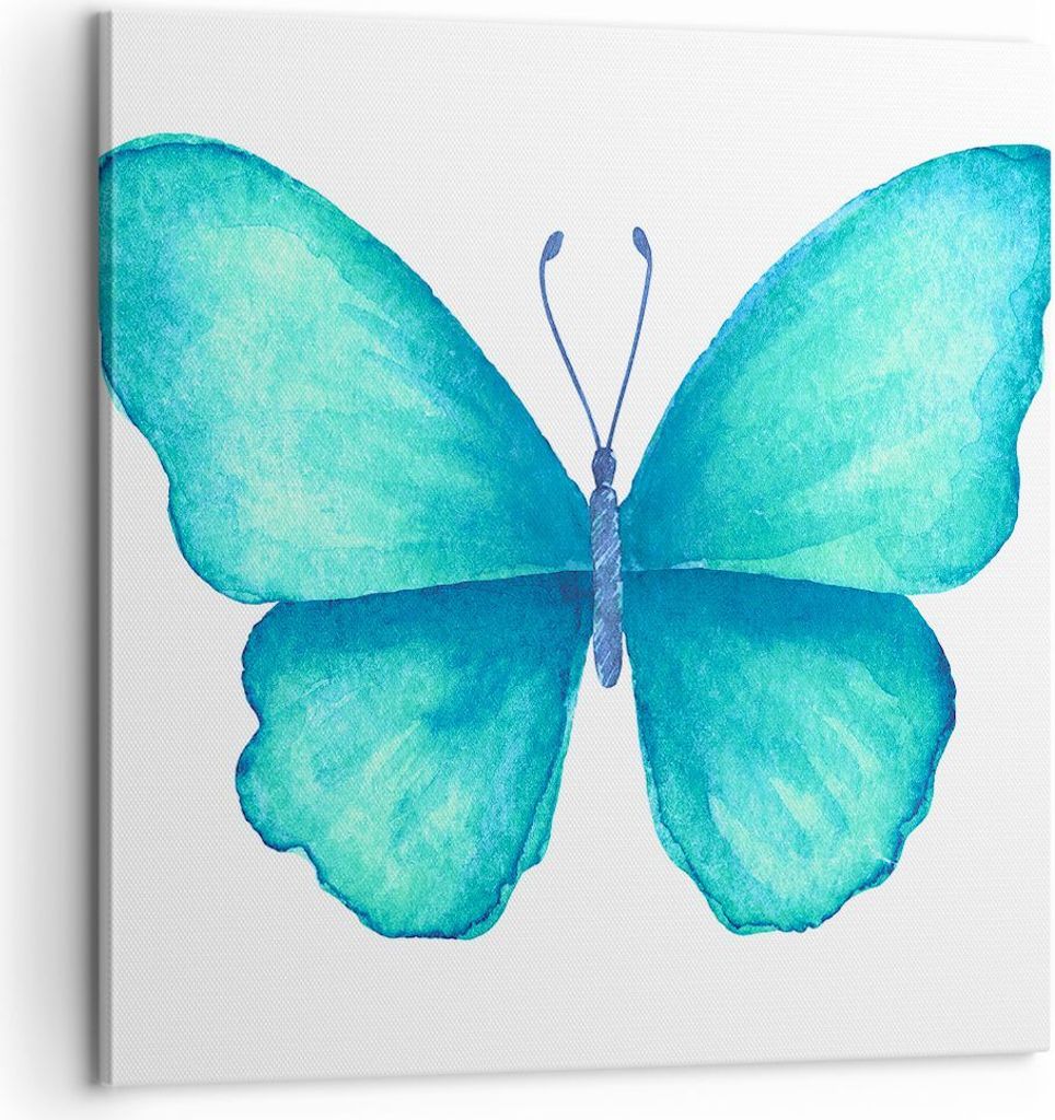 Bild auf Leinwand - Leinwandbild - Schmetterlinge Fliegen Kindheit Sommer - 60x60cm - Wand Bild - Wanddeko - Leinwanddruck - Bilder - Kunstdruck - ...