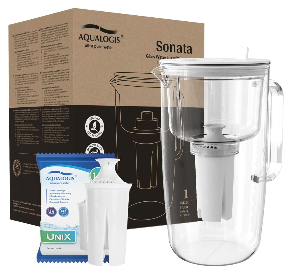 Skleněná filtrační konvice 2,9 l Sonata bílá s 1 vložkou Obrázek produktu 
