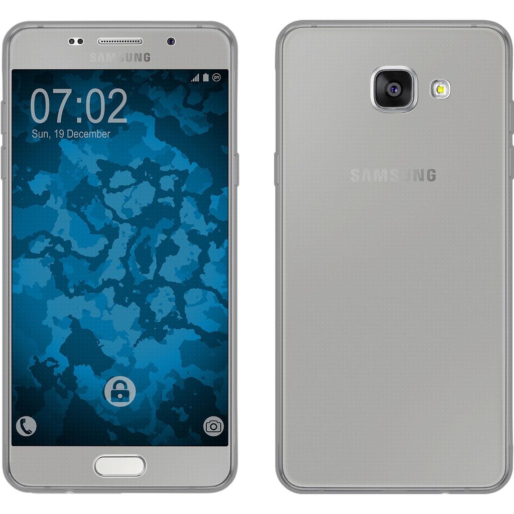 PhoneNatic Case kompatibel mit Samsung Galaxy A5 (2016) A510 - grau Silikon Hülle 360° Fullbody Cover