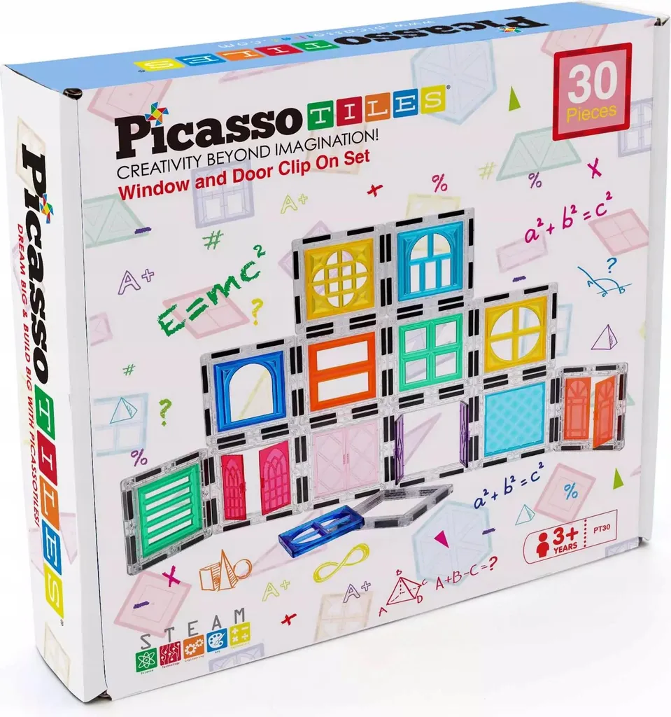 Jeu de Construction Magnétique Enfant 30 Pièces PicassoTiles Colorées
