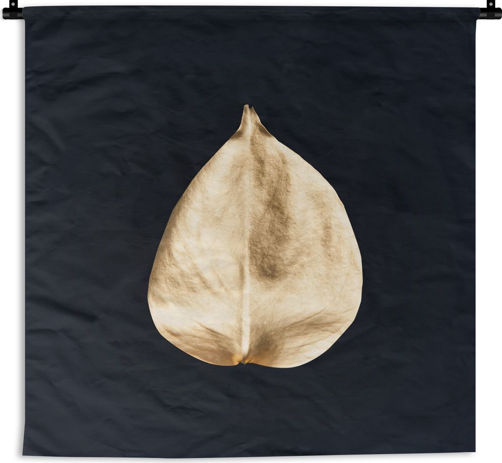 MuchoWow Wandteppich Wandbehang Blätter - Schwarz und Gold - Schwarz - Gold - Luxus 90x90 cm Tapisserie Dekoration Wandtuch - Wandaufhänger