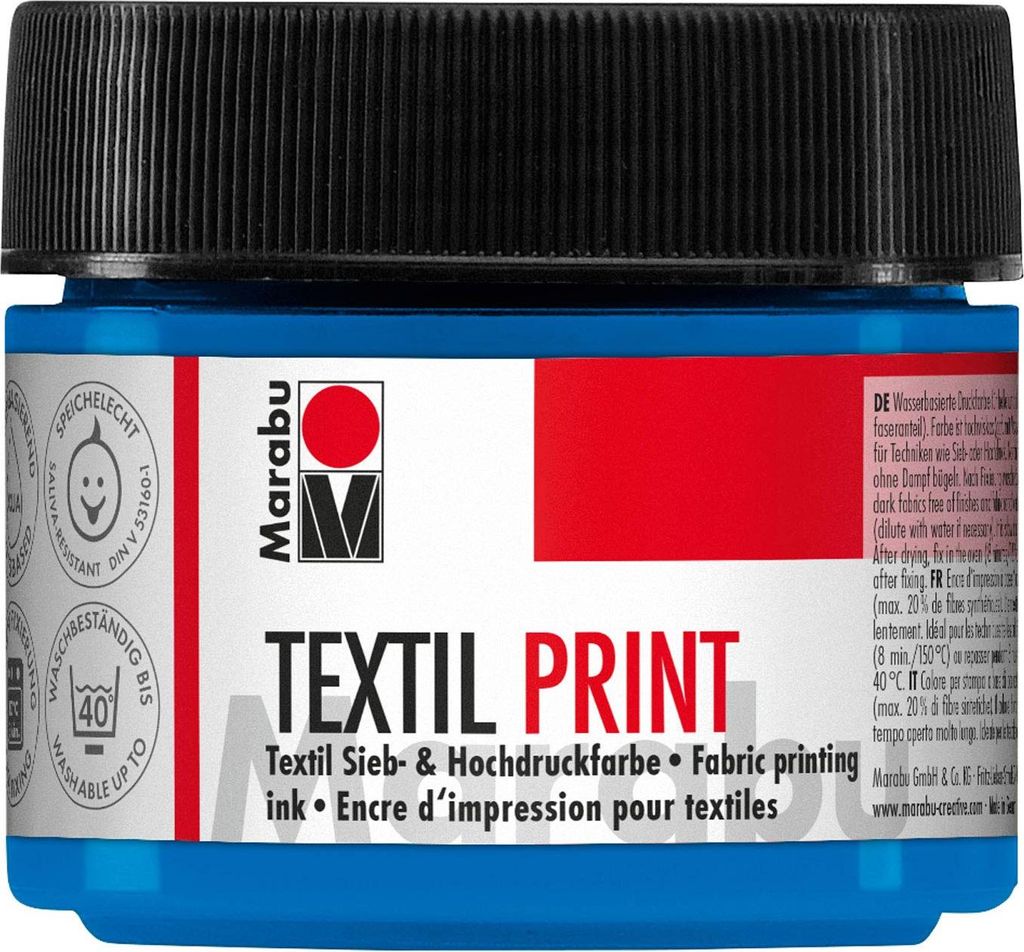 Marabu Textilfarbe "Textil Print" primärcyan 100 ml