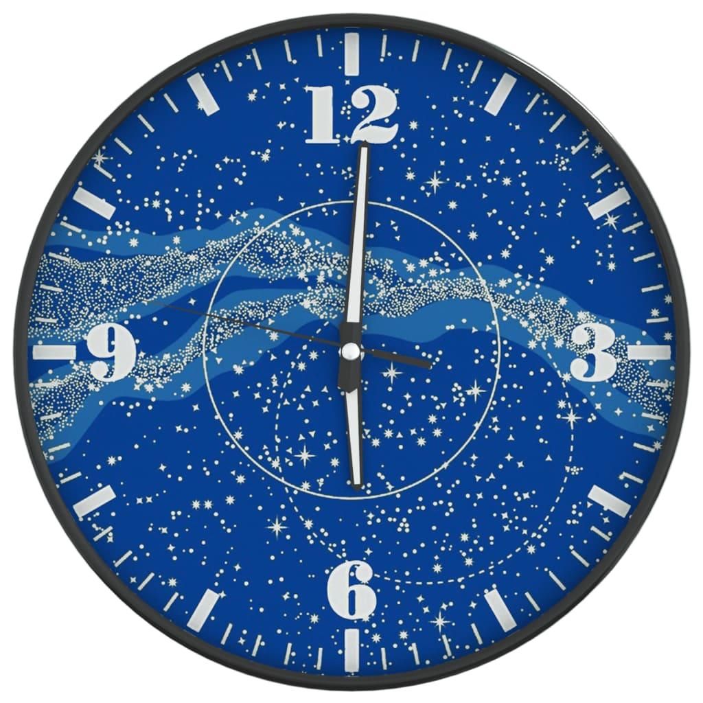 vidaXL Orologio da parete con scala e lancette luminose blu Immagine del prodotto 