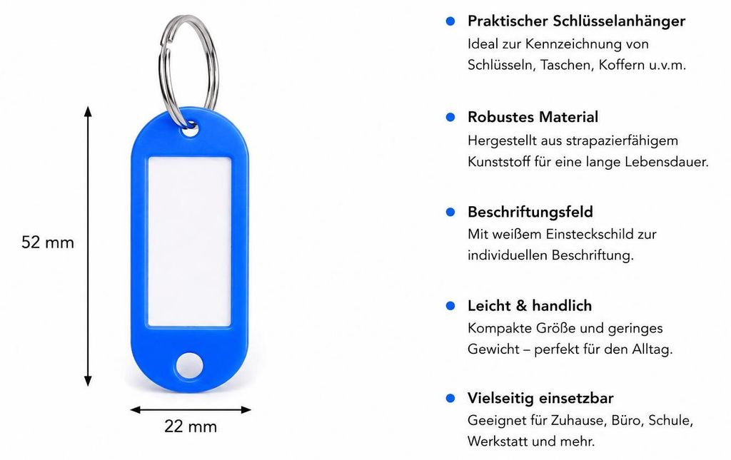 Uniclife 20er Pack Robust Kunststoff Schlüsselanhänger beschriftbar, Schlüsselanhänger zum Beschriften mit Split Ring Label Fenster, 8 Farben Uniclife 20er Pack Robust Kunststoff Schlüsselanhänger beschriftbar, Schlüsselanhänger zum Beschriften mit Split Ring Label Fenster, 8 Farben