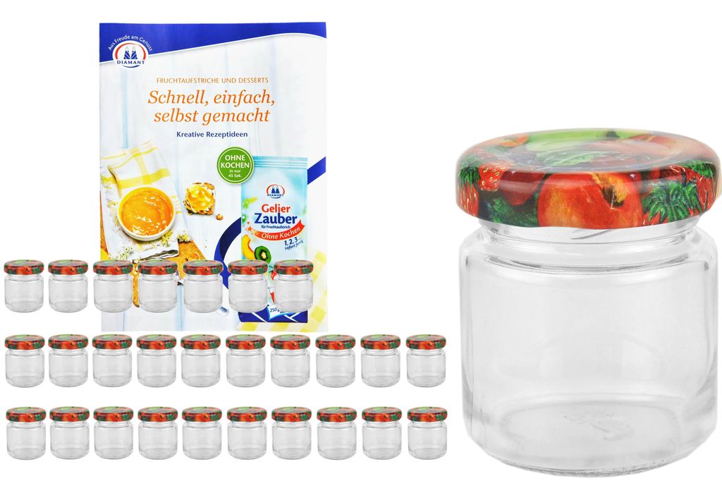 set di 28 pezzi da 53 ml A 43 vasetti per conserve con Immagine del prodotto 